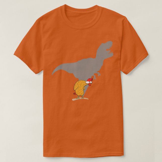 Chicken Dinosaur Shadow  Funny Hen TRex Poultry Di T-Shirt (Design Front)