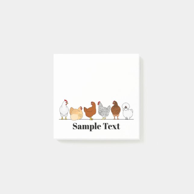 chicken doodle post it post-it notes (Front)