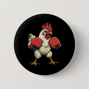 Chicken Dressed As A Boxer Funny Boxing 6 Cm Round Badge