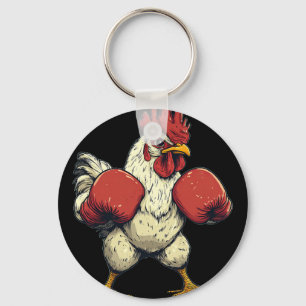 Chicken Dressed As A Boxer Funny Boxing Key Ring