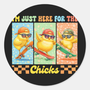 Chicken Easter Day Farm Animal Lover I'm Just Here Classic Round Sticker
