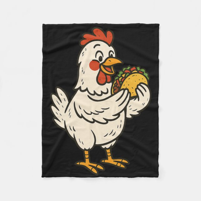 Chicken Eating Taco _1  Fleece Blanket (Front)