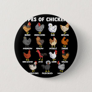 Chicken Educational Hen Poultry Animal Types Of Ch 6 Cm Round Badge