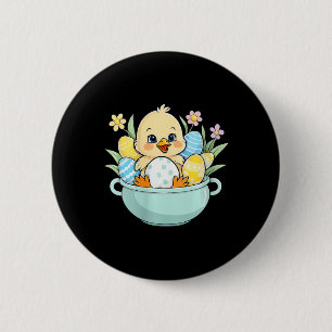 Chicken Egg Hunting Easter Bunny Ears Farm Animal  6 Cm Round Badge