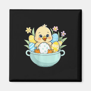 Chicken Egg Hunting Easter Bunny Ears Farm Animal Magnet