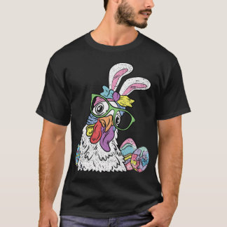Chicken Egg Hunting Easter Bunny Ears Farm Animal T-Shirt