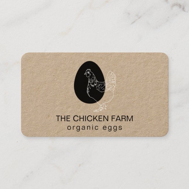 Chicken Egg Logo Hen for Country Farm Business Car Business Card (Front)