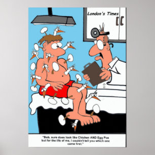 Chicken & Egg Pox Funny Collectable Art Posters