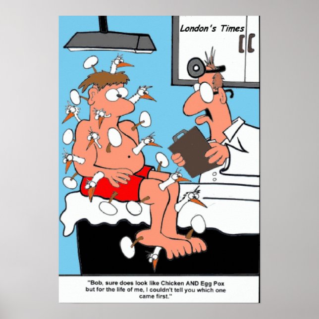 Chicken & Egg Pox Funny Collectable Art Posters (Front)