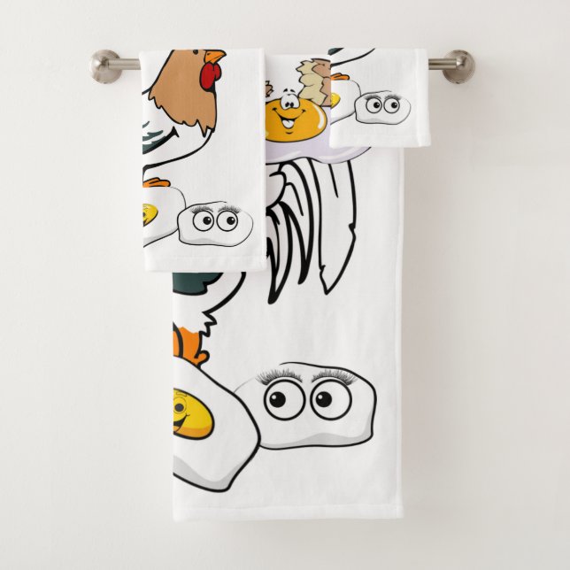 Chicken Eggs  Bathroom Towel Sets (Insitu)