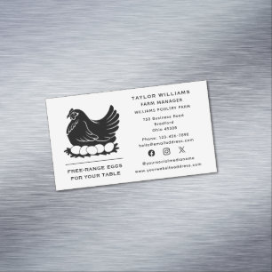 Chicken Eggs Farm Farmer Farmhouse Social Media Magnetic Business Card