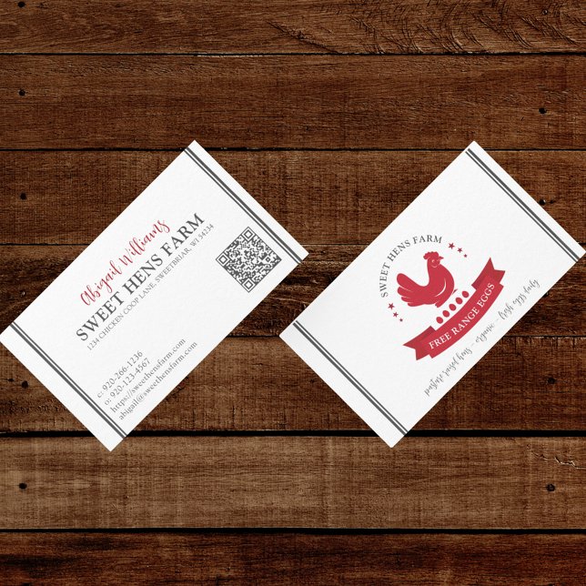 Chicken Eggs Farm QR Code Business Card (Creator Uploaded)