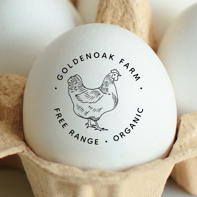 Chicken Eggs Personalised Simple Hand Sketch Farm  Rubber Stamp (Creator Uploaded)