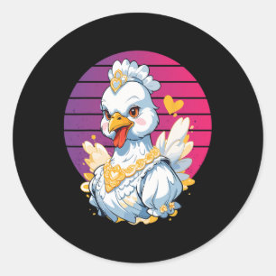 Chicken Elegant Jewellery Regal Queen Majestic Lux Classic Round Sticker