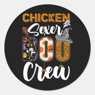 Chicken-er Boo Crew Ghost Funny Halloween Matching Classic Round Sticker