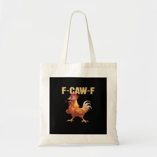 Chicken F-Caw-F Classic Funny Retro Tote Bag (Front)