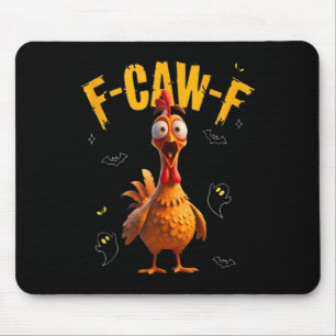 Chicken F-caw-f Glow Eyes Halloween Mouse Pad