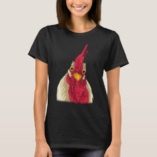 Chicken Face Staring Funny Drawing Graphic T-Shirt