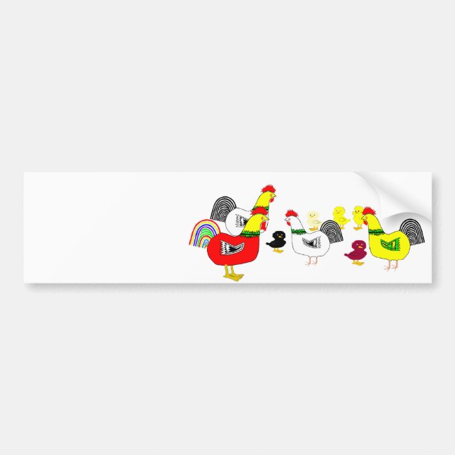 Chicken Family Bumper Sticker (Front)