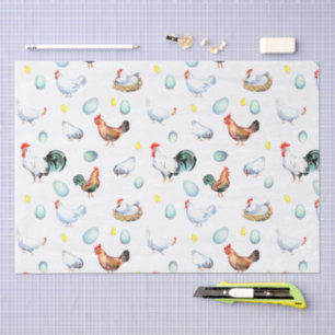 Chicken Family Farmhouse Tissue Paper