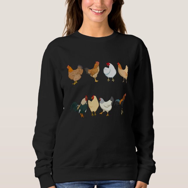 Chicken Farm Animal  Farmer Women Men Sweatshirt (Front)
