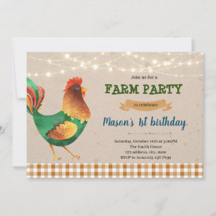 Chicken farm barnyard shower Invitation