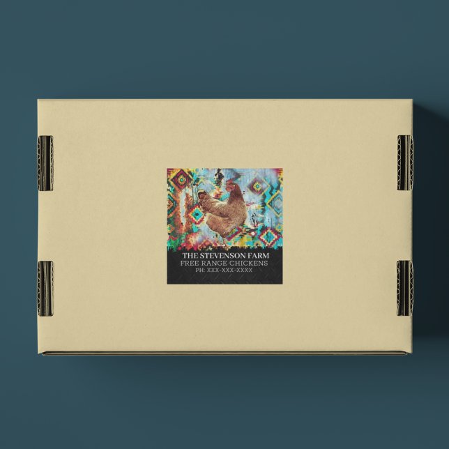 Chicken Farm Broiler Meat Birds Free Range Square  Square Sticker (Creator Uploaded)