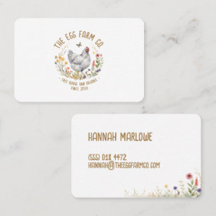 Chicken Farm Business Card Egg Seller Contact Card