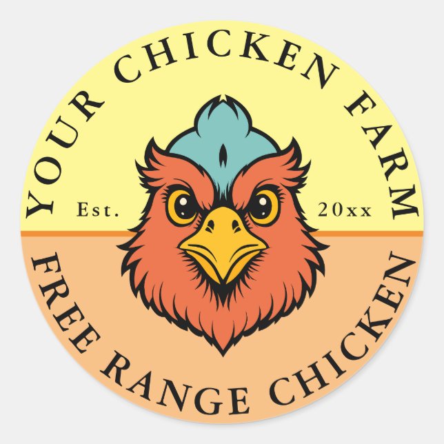 Chicken Farm Custom Label Sticker (Front)