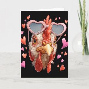 Chicken Farm Farmer Valentine's Day Heart Sungles Card