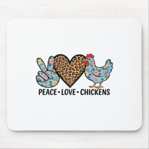 Chicken Farm Farming Peace Love Chickens For Women Mouse Pad