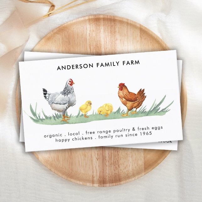 Chicken Farm Free Range Eggs QR Code Business Card (Creator Uploaded)