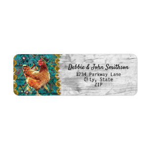 Chicken Farm Free Range Hobby Farm Western Address Return Address Label