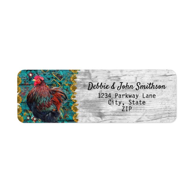 Chicken Farm Free Range Hobby Farm Western Address Return Address Label (Front)