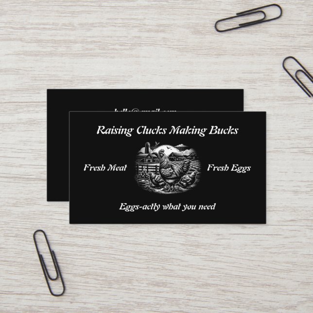 Chicken Farm Funny Business Card (Front/Back In Situ)