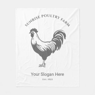 Chicken Farm House Fleece Blanket