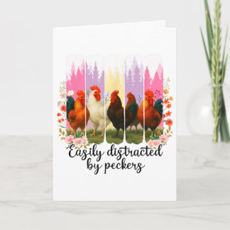 Chicken Farm Lover Easily Distracted By Peckers Br Card