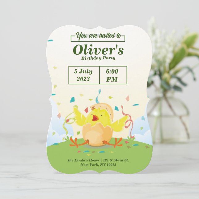 Chicken farm party Birthday Invitation (Standing Front)