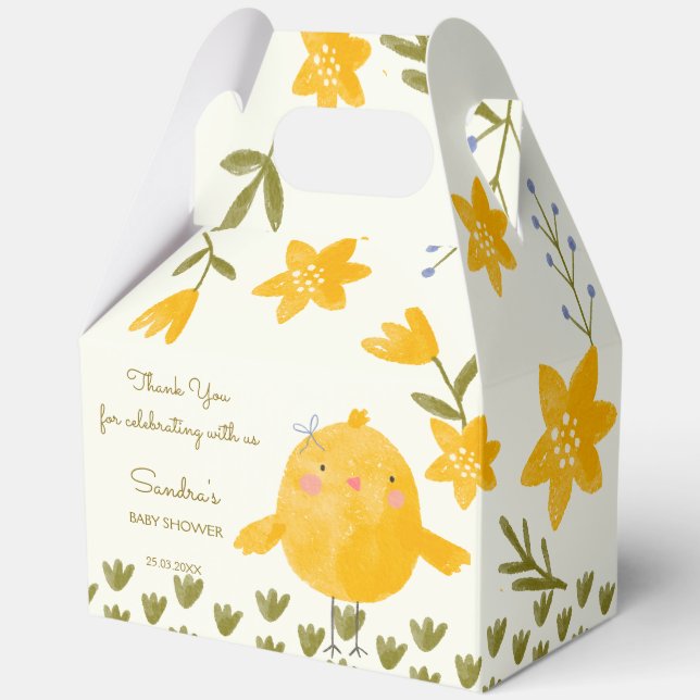 Chicken farm spring baby shower favours custom favour box (Front)