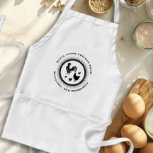 Chicken Farm White Bib Apron With Pockets