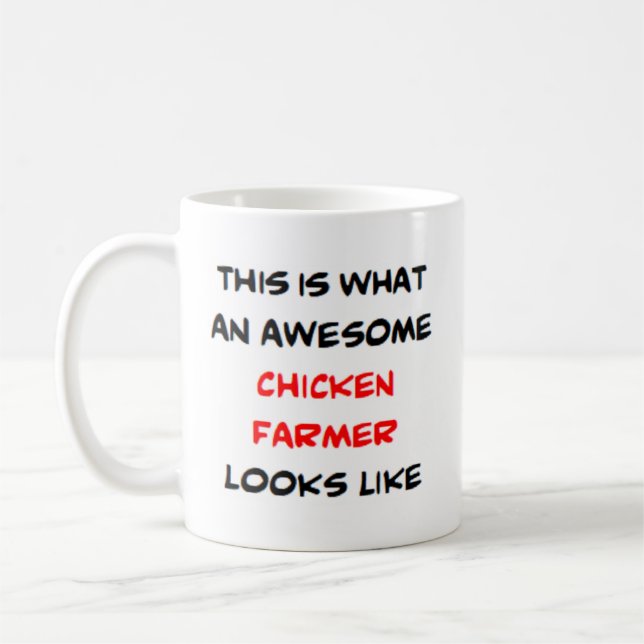 chicken farmer, awesome coffee mug (Left)