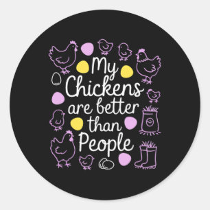 Chicken Farmer Country Life Homestead Lover Classic Round Sticker