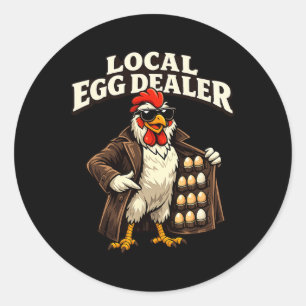 Chicken Farmer Local Egg Dealer Rancher Farm Dad M Classic Round Sticker