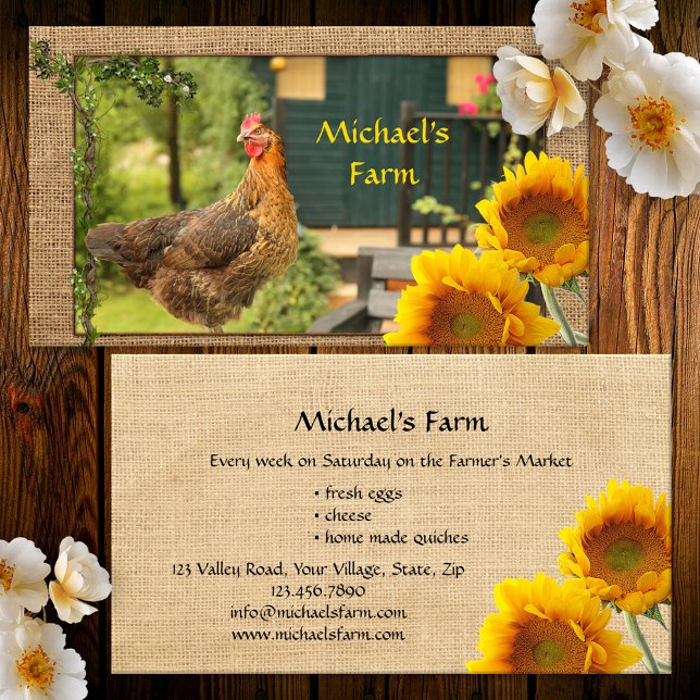 Chicken Farmer's Market Business Card (Creator Uploaded)