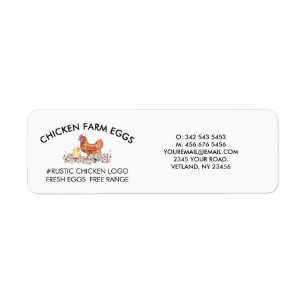 Chicken Farmhouse Agriculture Fresh Eggs Return Address Label