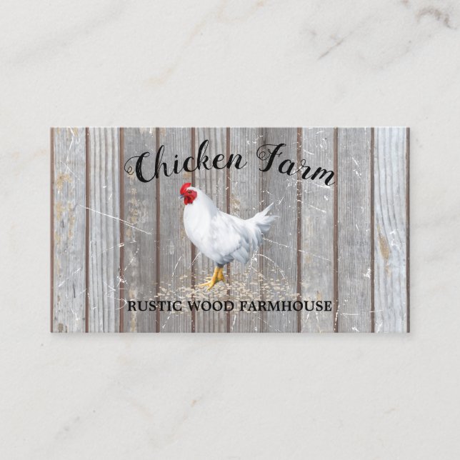 Chicken Farmhouse Rustic Egg Business Card (Front)