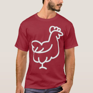 Chicken Farming Badge Patch Line Art Icon Gift T-Shirt