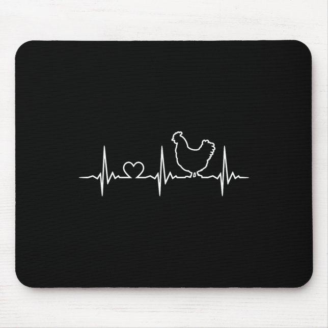 Chicken Farming Heartbeat Funny Chicken Farmer  Mouse Pad (Front)