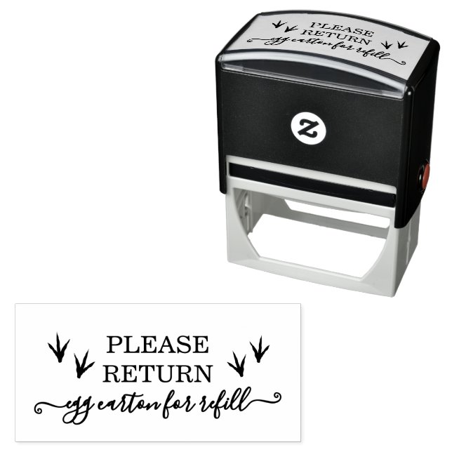 Chicken feet Please return egg carton Self-inking Stamp (In Situ)