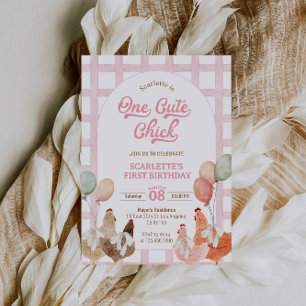 Chicken First Birthday Invitation
